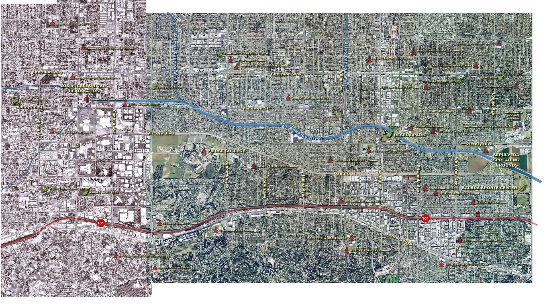Sepulveda Basin to Owensmouth Ave